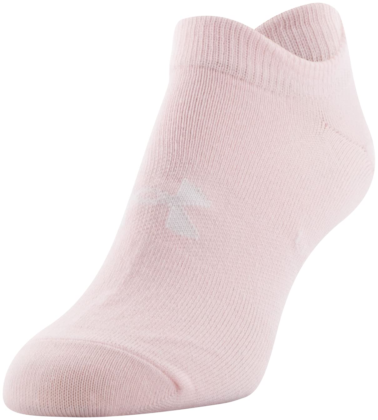 Under Armour Women's Essential 2.0 Lightweight No Show Socks, 6-Pairs, Beta Tint/White/White, Medium