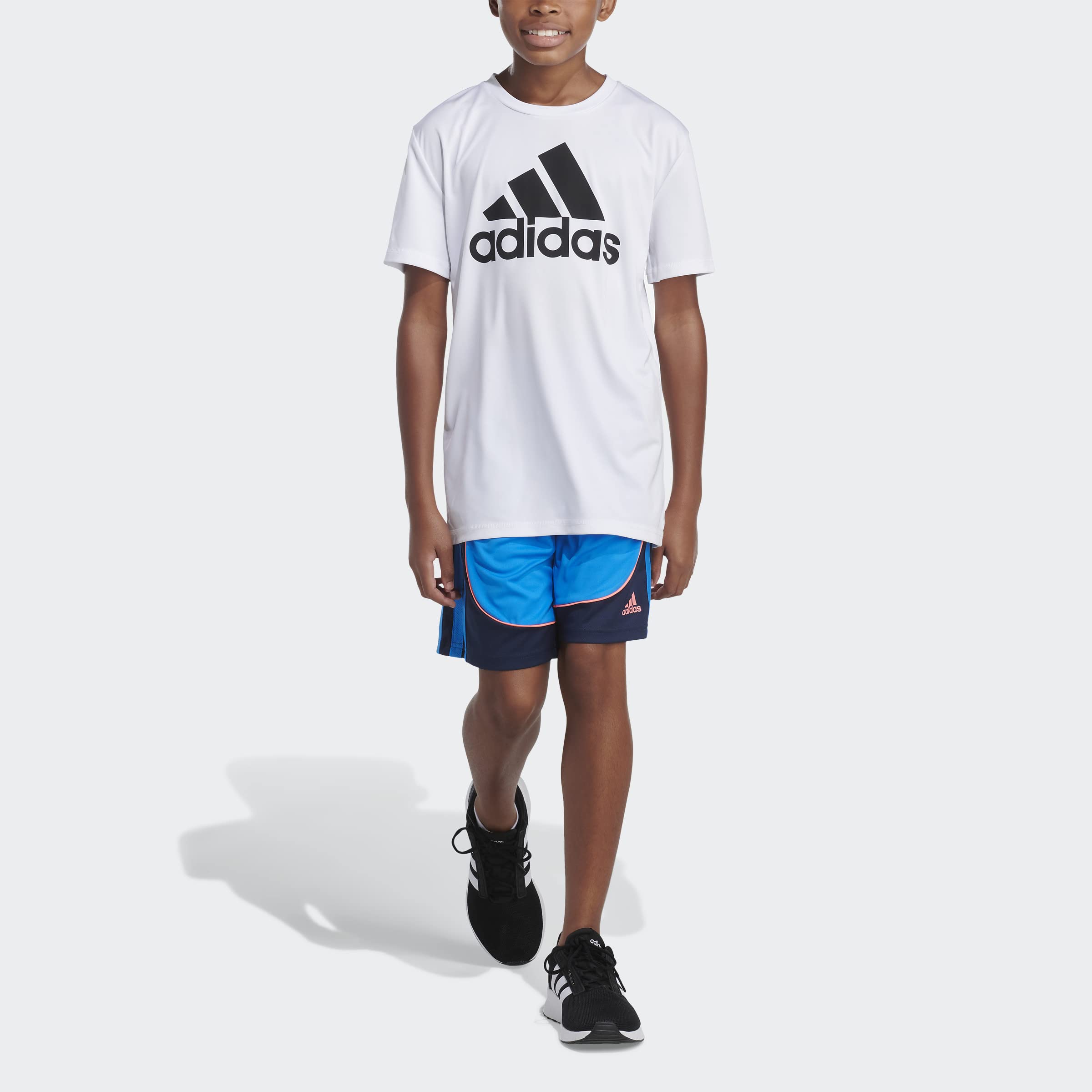 adidas Boys' AEROREADY Elastic Waistband Basketball Creator Short, Blue Rush, X-Large (18/20)