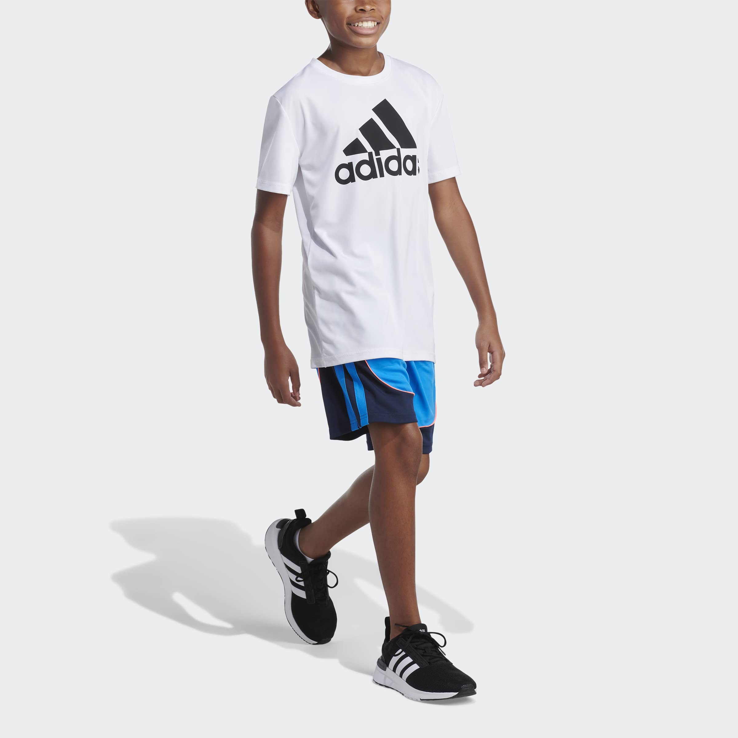 adidas Boys' AEROREADY Elastic Waistband Basketball Creator Short, Blue Rush, X-Large (18/20)