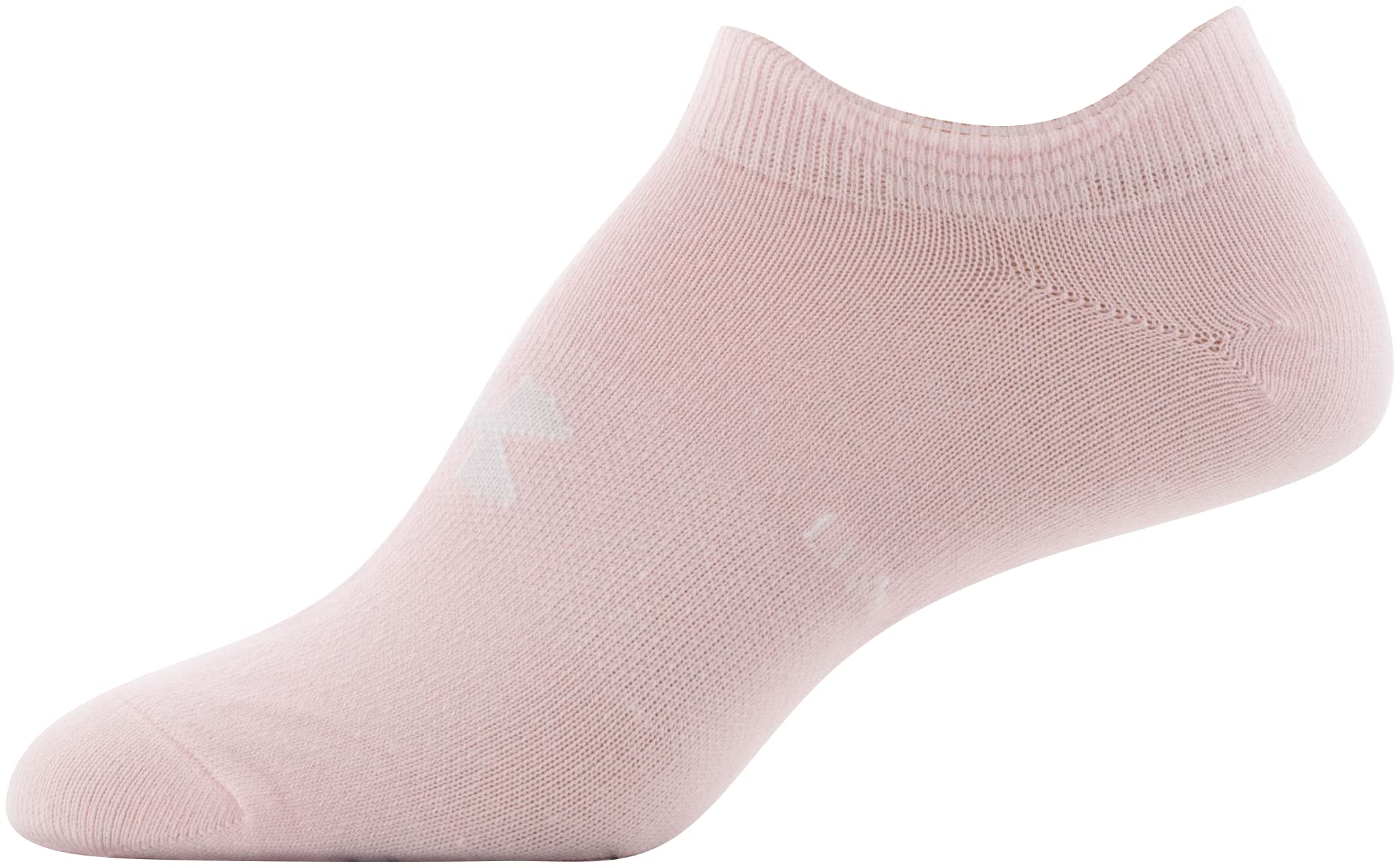 Under Armour Women's Essential 2.0 Lightweight No Show Socks, 6-Pairs, Beta Tint/White/White, Medium