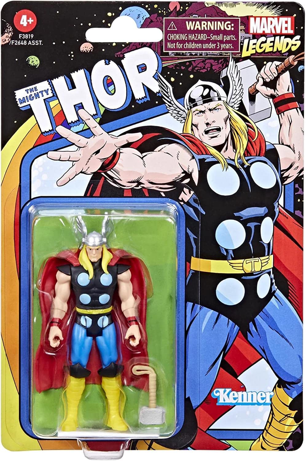 Marvel Hasbro Legends Series 3.75-inch Retro 375 Collection Thor Action Figure Toy,1 Accessory