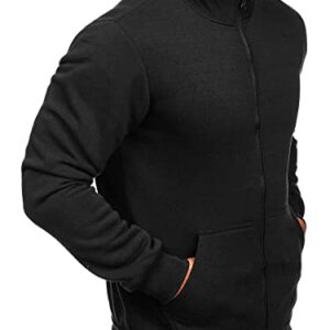 Men's Full Zip Up Active Track Jacket Zipper Mock Neck Sweatshirts Casual Long Sleeve Top with Pocket