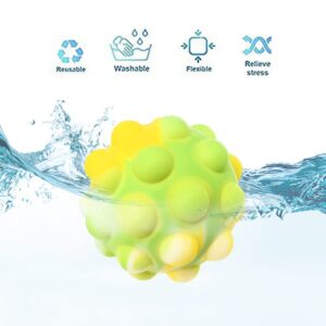 Pop It Ball 4 Packs 3D Silicone Squeeze Balls Toy Push Bubble Pop Its Fidget Toys Squishy Stress Balls Sensory Toys for Kids and Adults