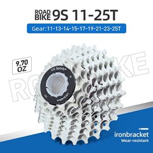 VG SPORTS 9/10/11 Speed Cassette 11-25T/11-32T/11-36T/11-40T/11-42T/11-46T/11-50T Bicycle Cassette Fit for Mountain Bike/Road Bike Cassette Compatible with Shimano Sram