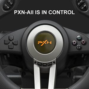 PXN PC Racing Wheel, V3II 180 Degree Universal USB Car Sim Game Steering Wheel with Pedals for Xbox One, Xbox Series S/X PS3, PS4, Switch