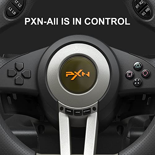 PXN PC Racing Wheel, V3II 180 Degree Universal USB Car Sim Game Steering Wheel with Pedals for Xbox One, Xbox Series S/X PS3, PS4, Switch