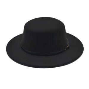 Willheoy Fedora Hats for Women Flat Top Hat for Men Pork Pie Hat Wide Brim Church Hat Boater Trilby Cap