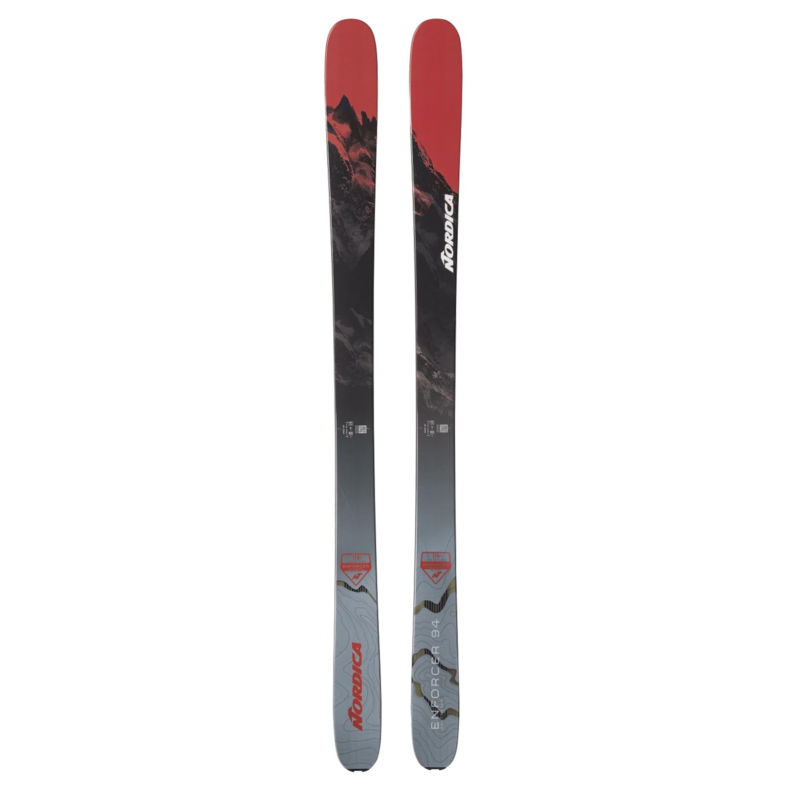 Nordica Men's Enforcer 94 Unlimited All-Mountain Touring Skis | High-Performance Fast Stable Durable Lightweight Rocker Skis, Red/Gray, Size: 165