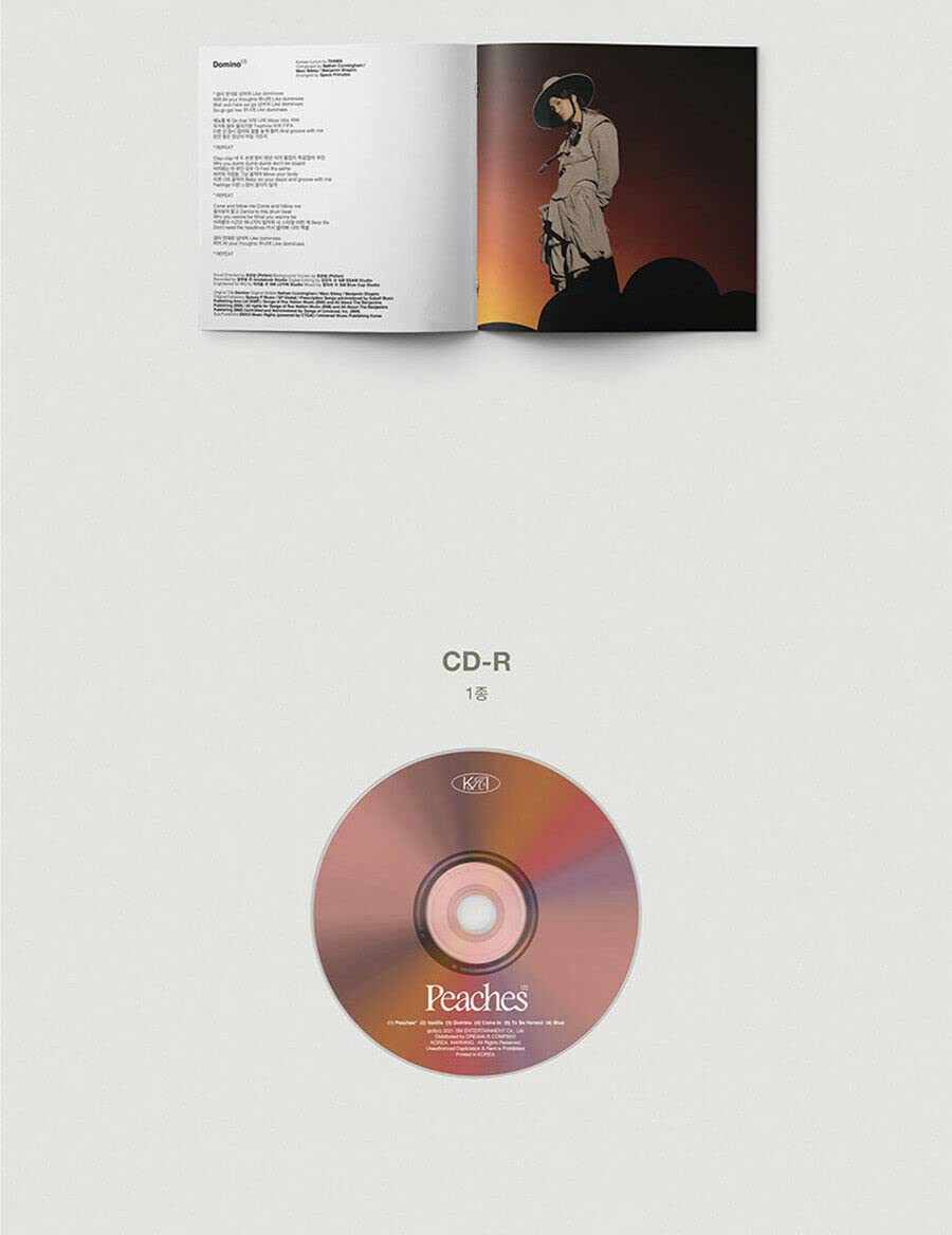 EXO KAI [ PEACHES ] 2nd Mini Album ( DIGIPACK Ver. ) 1ea CD+28p Photo Book+1ea Folded Poster(On pack)+1ea Photo Card+2 EXO STORE GIFT CARD SEALED