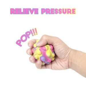 Pop It Ball 4 Packs 3D Silicone Squeeze Balls Toy Push Bubble Pop Its Fidget Toys Squishy Stress Balls Sensory Toys for Kids and Adults