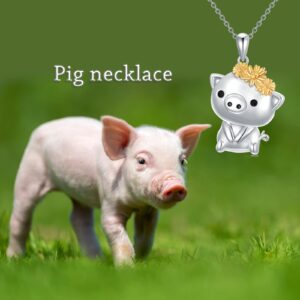 PELOVNY Pig Gifts For Pig Lovers 925 Sterling Silver Piggy Jewelry Gifts for Women