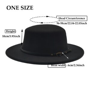 Willheoy Fedora Hats for Women Flat Top Hat for Men Pork Pie Hat Wide Brim Church Hat Boater Trilby Cap