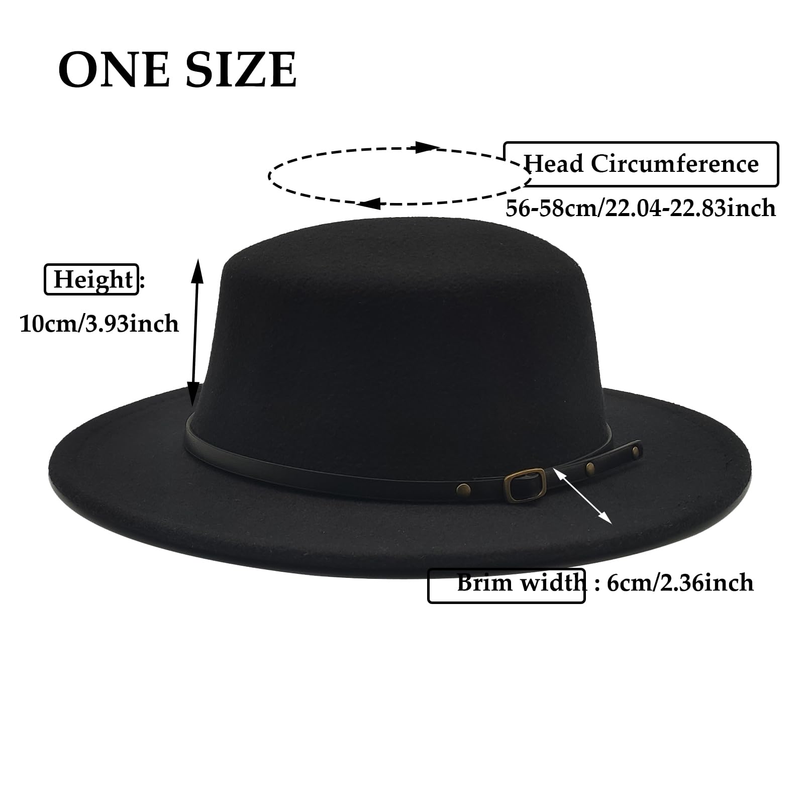 Willheoy Fedora Hats for Women Flat Top Hat for Men Pork Pie Hat Wide Brim Church Hat Boater Trilby Cap