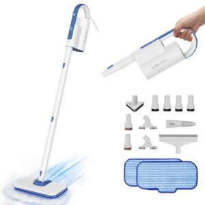 m mistsince steam mops for floor cleaning 266℉ high temperature-handheld steam cleaner with storage bag for furniture couch, hardwood laminate tile floor steamer with 2 reusable pads, nv602