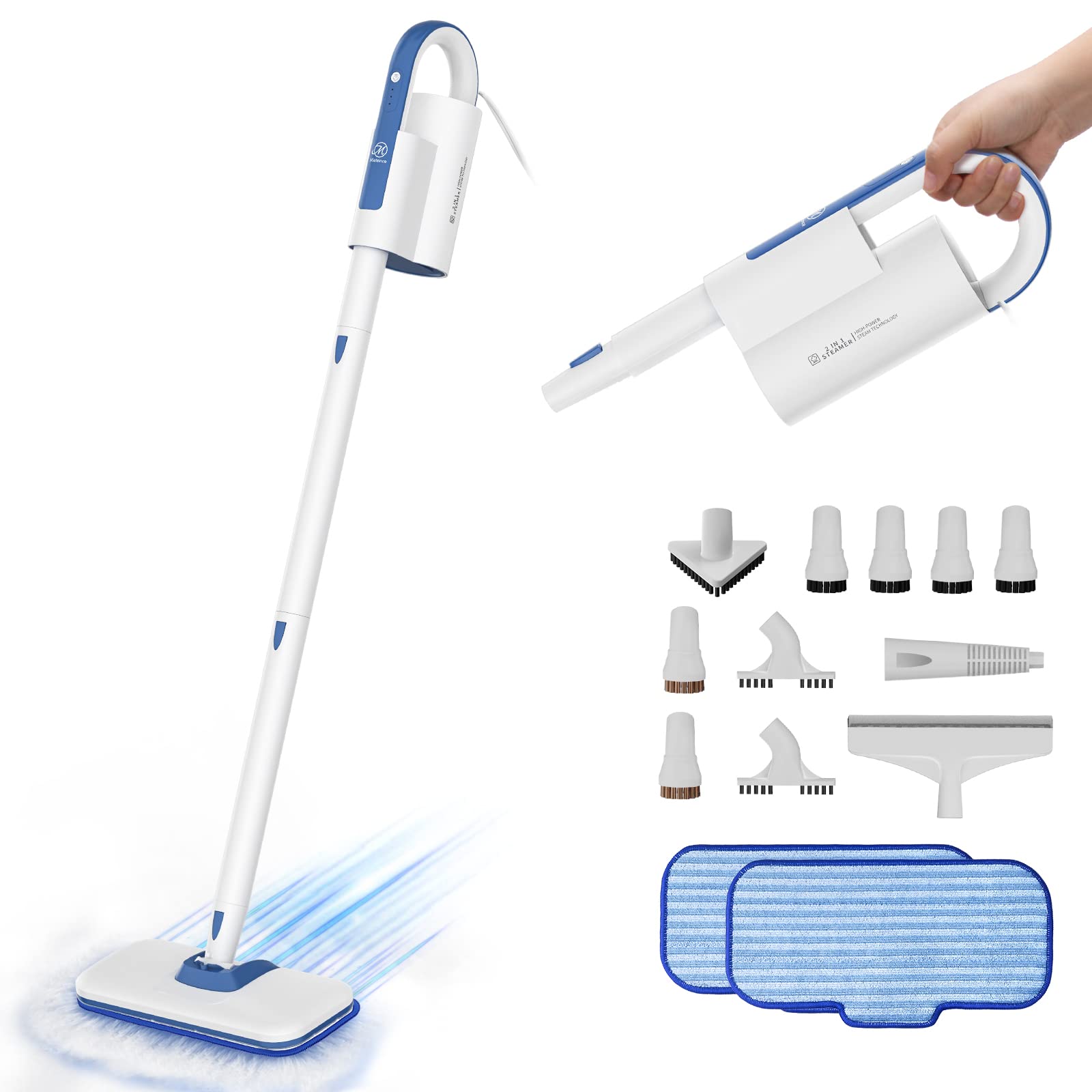 M Mistsince Steam Mops for Floor Cleaning 266℉ High Temperature-Handheld Steam Cleaner with Storage Bag for Furniture Couch, Hardwood Laminate Tile Floor Steamer with 2 Reusable Pads, NV602