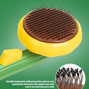 Awpland Cat Brush for Shedding, Sunflower Shape Self Cleaning Slicker Brush for Dogs Cats Puppy Rabbits, Cat Hair Brush for Removing Loose Hair, Fur, Undercoat, Mats, Tangled Hair, Knots