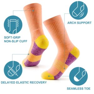 Gonii Women Socks Hiking Running Thick Cushion Athletic Crew Socks 5-Pair