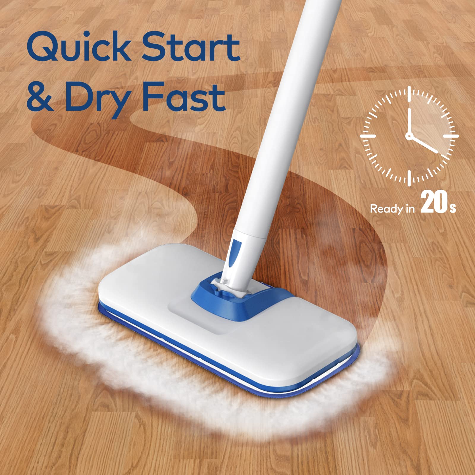 M Mistsince Steam Mops for Floor Cleaning 266℉ High Temperature-Handheld Steam Cleaner with Storage Bag for Furniture Couch, Hardwood Laminate Tile Floor Steamer with 2 Reusable Pads, NV602