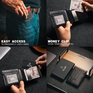 Zitahli Wallet for Men - with Money Clip Slim Leather Slots Credit Card Holder RFID Blocking Bifold Minimalist Wallets with Gift Box