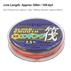 Fishing Line, High Strength PE Fishing Wire Strong Water Cutting Standard Line Diameter Long Service Life Soft for Fishing(2.5)