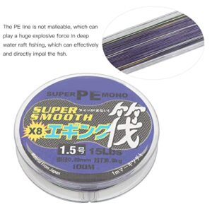 Fishing Line, High Strength PE Fishing Wire Strong Water Cutting Standard Line Diameter Long Service Life Soft for Fishing(1.5)