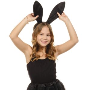 Funcredible Black Bunny Ears - Bunny Ears Headbands - Bendable Bunny Ears - Bunny Rabbit Cosplay Costume Accessories for Kids and Adult