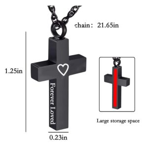 通用 Cross Urn Necklace for Ashes for Men Stainless Steel Cremation Jewelry for Ashes Memorial Locket Ashes Keepsake Necklace for Women Men Mom Pendant Jewelry (Black(3pcs))