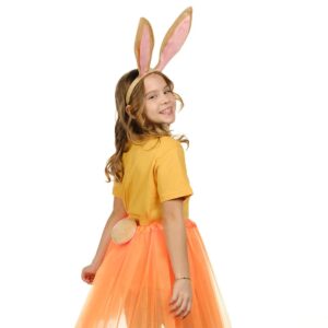 Funcredible Brown Bunny Ears and Tail Set - Bunny Ears Headband, Bunny Tail and Bowtie - Bunny Costume Set - Rabbit Costume Cosplay Accessories for Kids and Adult