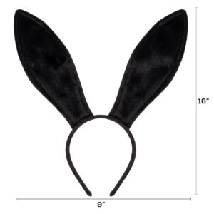 Funcredible Black Bunny Ears - Bunny Ears Headbands - Bendable Bunny Ears - Bunny Rabbit Cosplay Costume Accessories for Kids and Adult