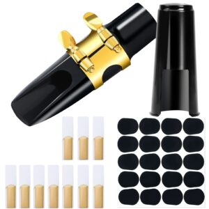 31 Pieces Alto Saxophone Mouthpiece Kit Includes Saxophone Mouthpiece with Metal Ligature,Saxophone 2.5 Reeds Cushions and Plastic Cap