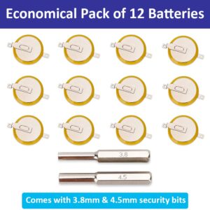 Enerpe CR1616 with Solder Pins 3V Replacement Batteries for Pokemon Games 12-pack