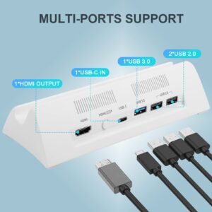 KEKUCULL TV Docking Station for Switch and Switch OLED,Switch Docking Station with 4K/1080P HDMI Adapter and USB 3.0 Port,Replacement for Official Switch Dock(White)