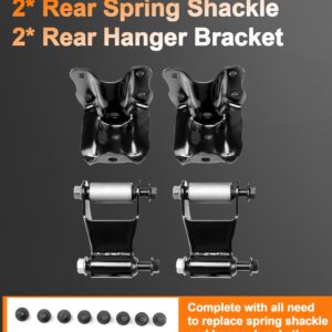 USTAR Rear Leaf Spring Shackle Hanger Bracket Kit Fit for Ford Ranger 1986-2011, Mazda B2300/B3000/B4000 1994-2010, Mazda B2500 1998-2001 722-001 722-010 (4Pc Pack)