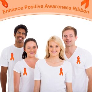 150 Pieces Orange Ribbon Satin Pins Awareness Pins Leukemia Lymphoma Cerebral Cancer Awareness Pins Orange Brooch with Safety Pins for Women Man Charity Public Social Event