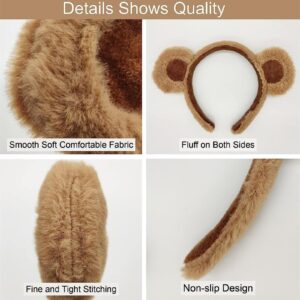 Beviliu Brown Bear Ears Headband Cute Headband Animal Headband Head Wear for Party Cosplay Makeup Washing Face Costume Christmas