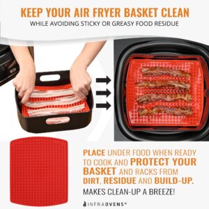 Air Fryer Reusable Liner Accessories for Ninja Foodi Grill 5-in-1 AG301, 4qt Ninja Foodi Accessories, Heat Resistant Liners, Food Safe, Easy Clean Silicone Mat by INFRAOVENS