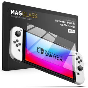 magglass screen protector compatible with nintendo switch oled (2021) uhd tempered glass guard