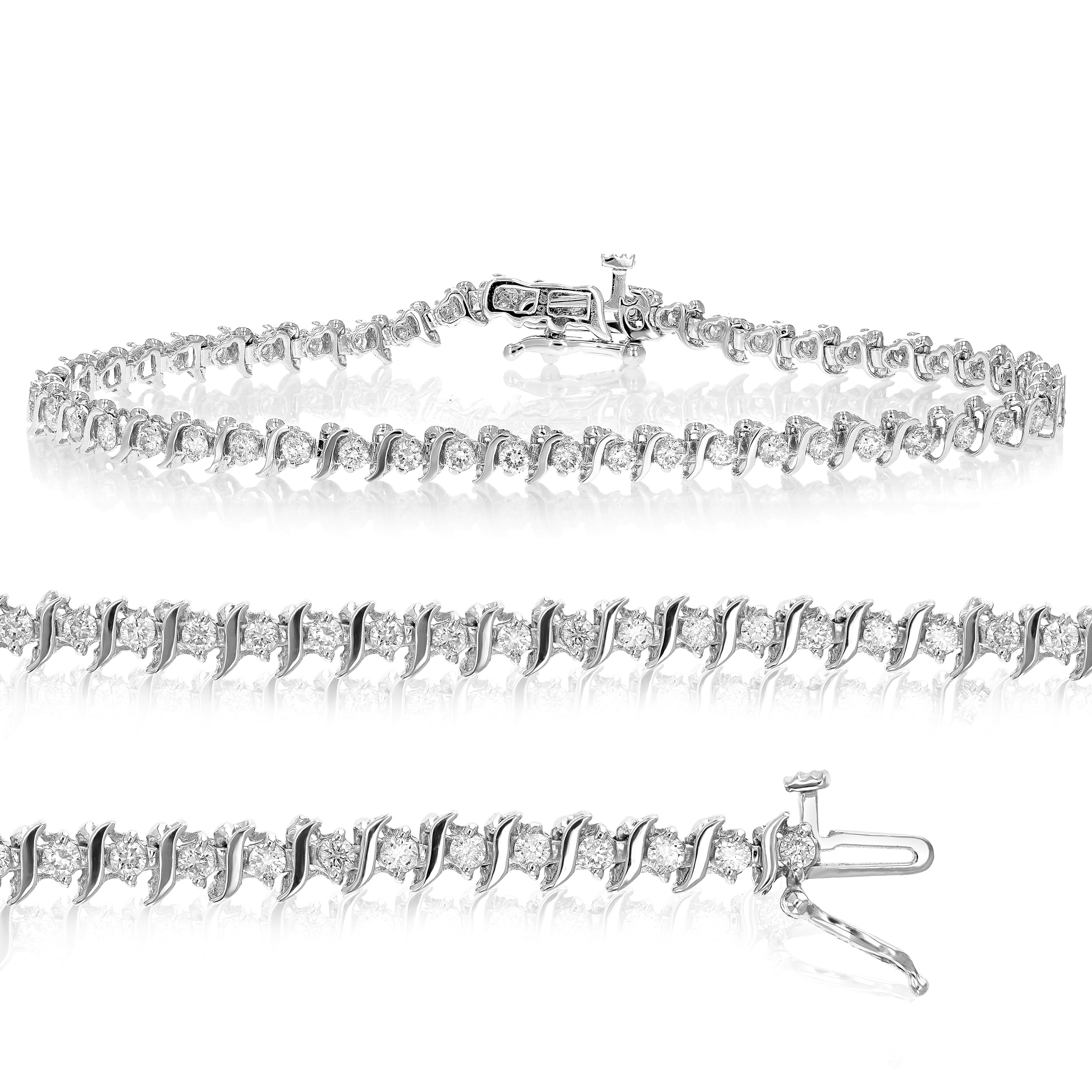 Vir Jewels 1.50 cttw Certified SI2-I1 IGI Diamond Bracelet 10K White Gold S-Link 7 Inch