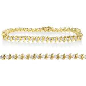 vir jewels 1.50 cttw si2-i1 igi certified diamond bracelet 10k yellow gold s-link 7 inch