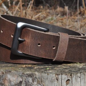 Ashford Ridge Made in England 38mm Full Hide Real Leather Belt - Soft Vintage Brown Medium