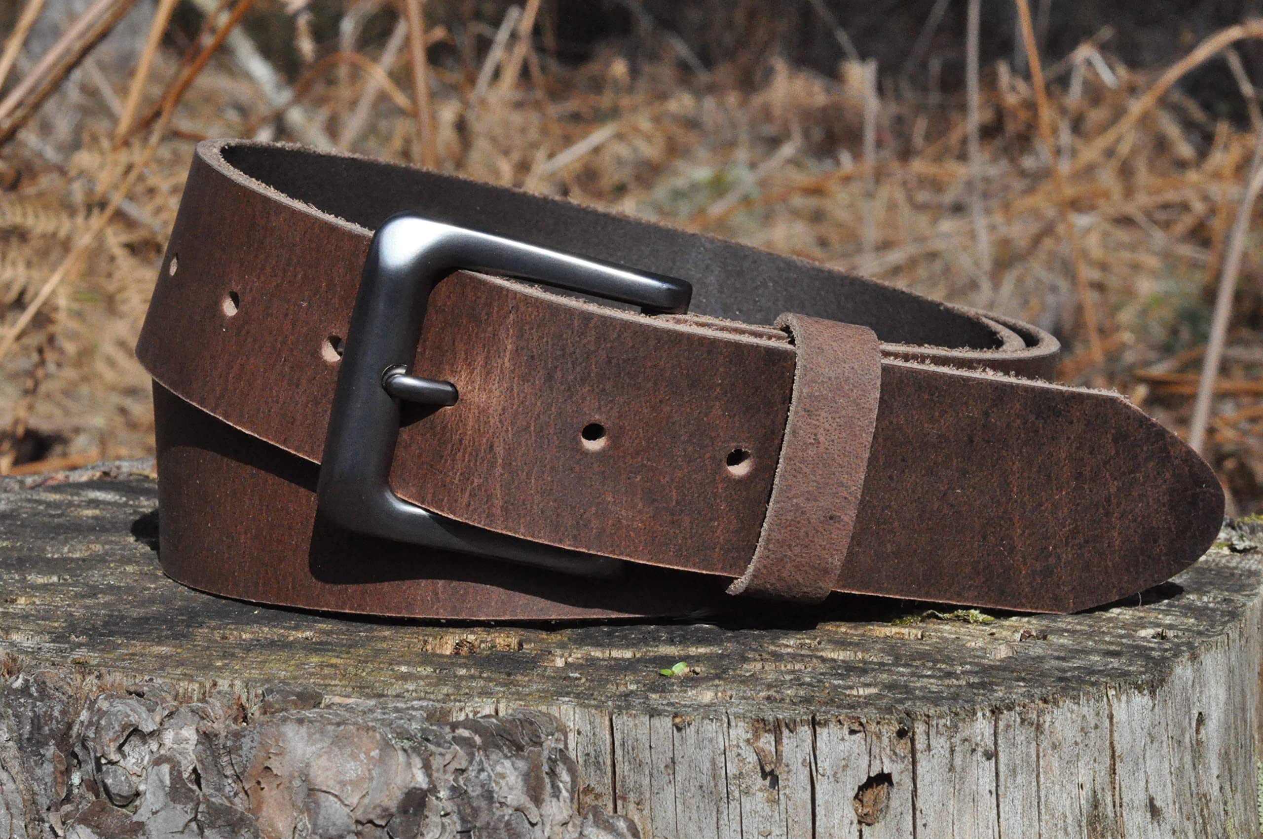 Ashford Ridge Made in England 38mm Full Hide Real Leather Belt - Soft Vintage Brown Medium