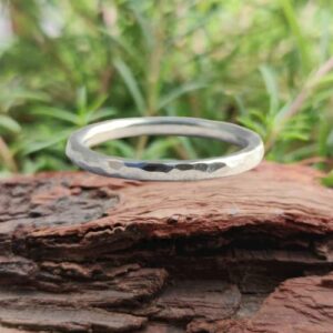 Handmade 925 Sterling Silver Hammered Band Simple Sterling Silver Stackable Ring, simple midi ring, (4)