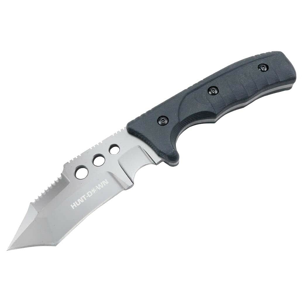 S.S. Fixed Knives Hunt-Down 10'' Stainless Steel Blade Full Tang Hunting Survival Fixed Blade Knife With Black Sheath