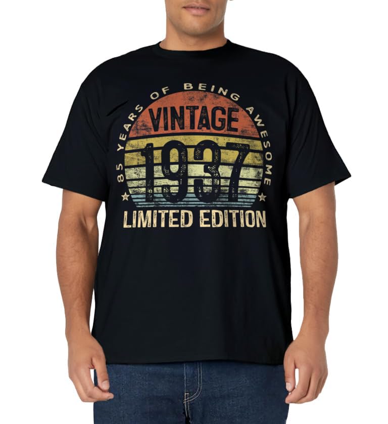 85 Year Old Gifts Vintage 1937 Limited Edition 85th Birthday T-Shirt