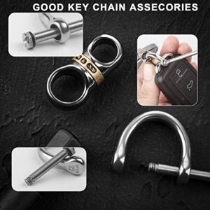 TISUR Titanium Key Ring for Keychain,Carabiner Key Chain Rings Connector with Detachable Keyring,Key Chain Assecories (1PC Titanium Copper Swivel +1PC SUS D-ring)