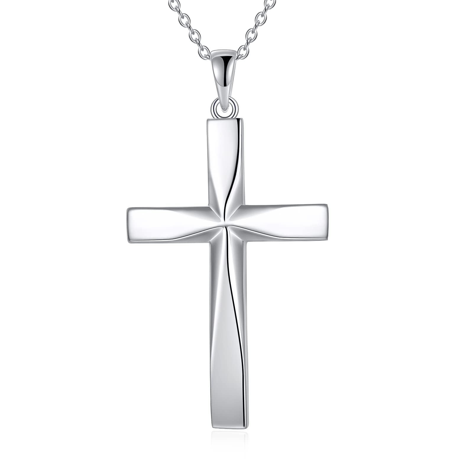 ONEFINITY Religious Cross Pendant Necklace 925 Sterling Silver Origami Cross Pendant Gifts for Women Mother's Day Jewelry Gifts for Mom