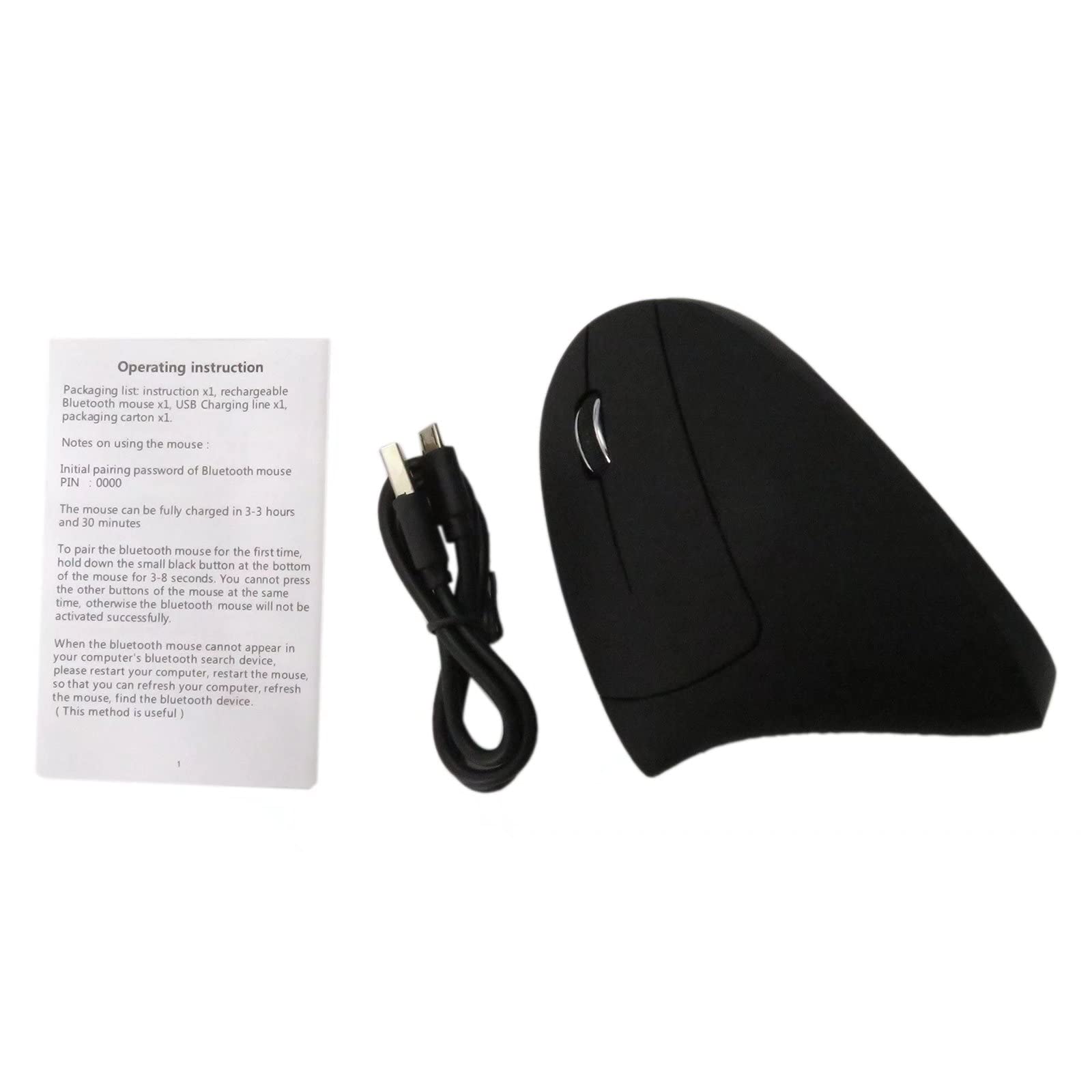 Wireless Ergonomic Mouse, for Jelly Comb, Rechargeable 2.4G Vertical Mouse Switch to 3 Devices Optical Mice with 6 Buttons 3 Adjustable 800/1200/1600 DPI Levels for Laptop, PC, MacBook, Notebook