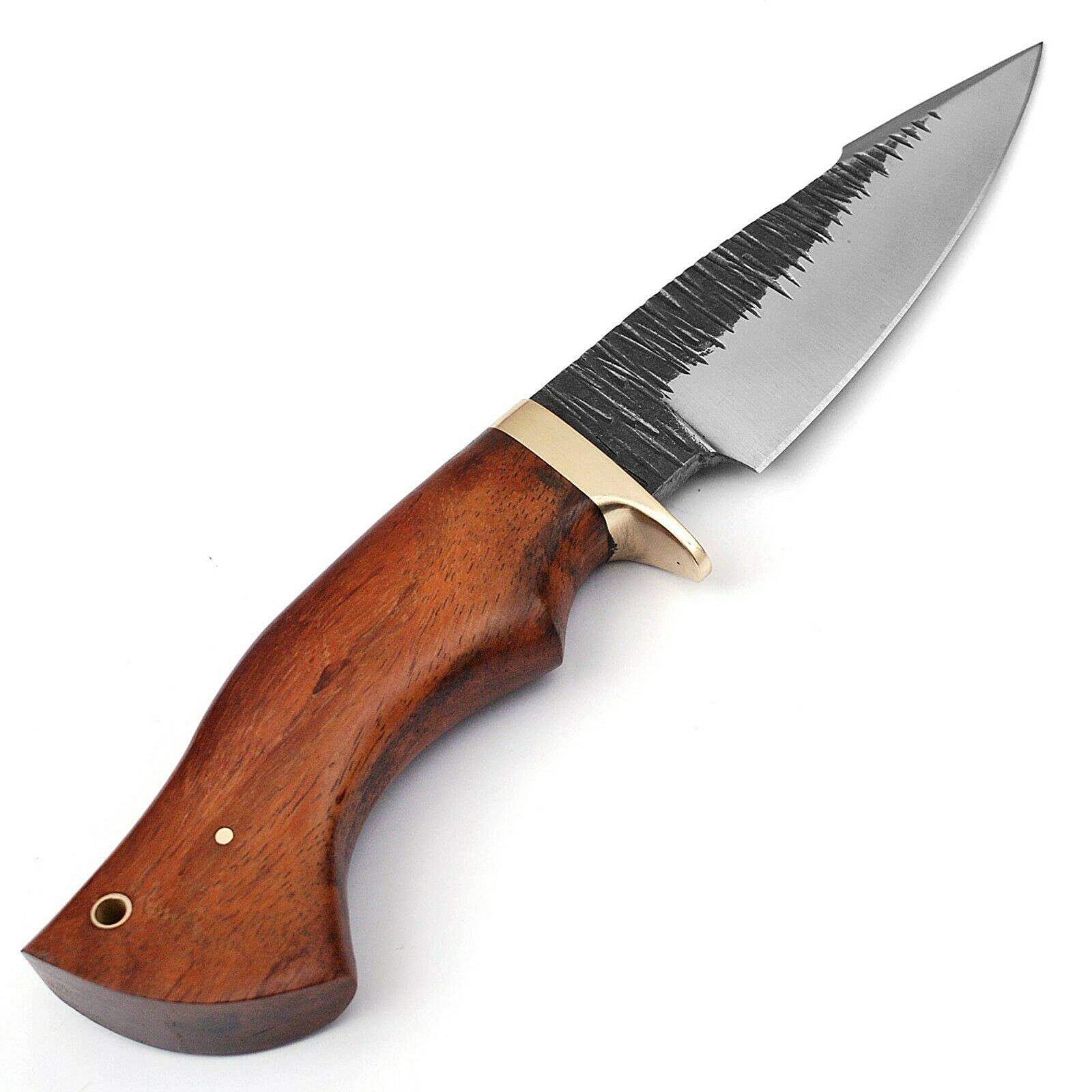 Bear Claw Carbon Steel Fixed Blade Outdoor Hunting Survival Knife With Leather Sheath