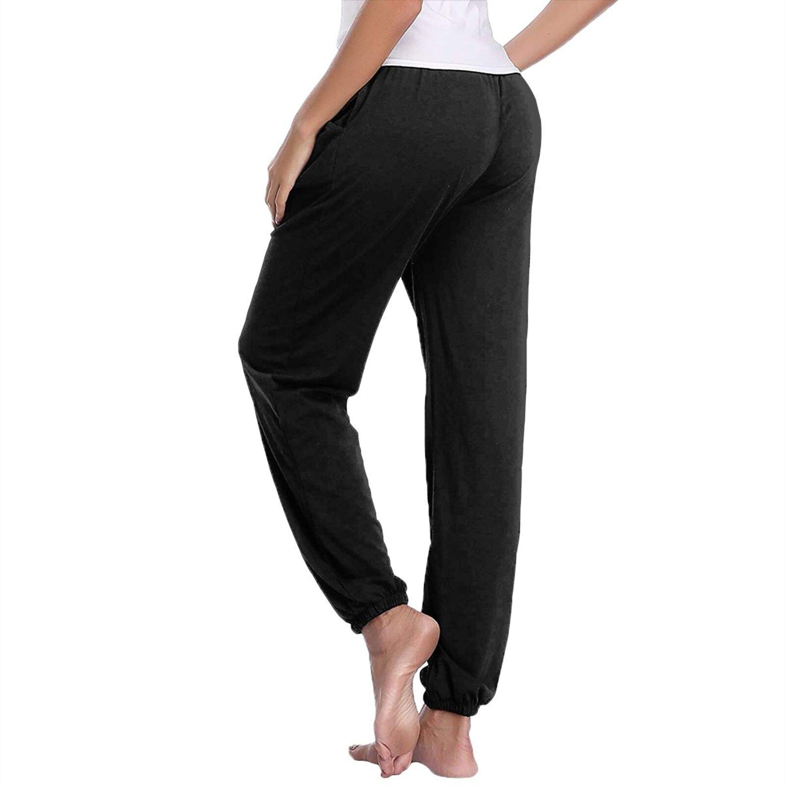 Yorkie Silhouette Women's Casual Yoga Sweatpants Athletic Workout Elastic Waist Jogger Pants XX-Large Black