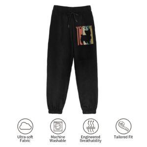 Yorkie Silhouette Women's Casual Yoga Sweatpants Athletic Workout Elastic Waist Jogger Pants XX-Large Black